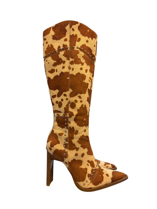 Shoes - Dolls Kill Poster Grl Round 'Em Up Cowhide Knee High Boots